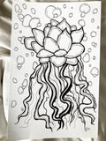 Succulent Jellyfish Original Ink Drawing