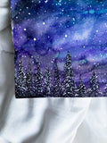 Original Watercolor Winter Full Moon