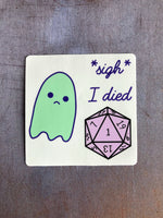 Sad Ghost Comic *sigh* I Died Sticker