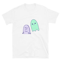 6 Feet Away Sad Ghost Comic Short-Sleeve Unisex T-Shirt