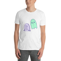 6 Feet Away Sad Ghost Comic Short-Sleeve Unisex T-Shirt