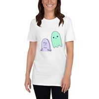 6 Feet Away Sad Ghost Comic Short-Sleeve Unisex T-Shirt