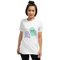 6 Feet Away Sad Ghost Comic Short-Sleeve Unisex T-Shirt