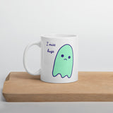 I miss hugs Sad Ghost Comic White glossy mug