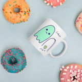 Lucky You Sad Ghost Comic glossy mug