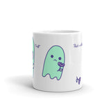 Sad Ghost with Flower Mug