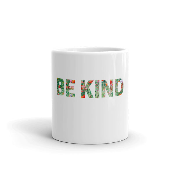 Be Kind White glossy mug