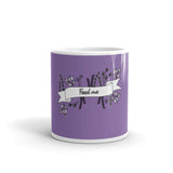 Purple Feed Me glossy mug