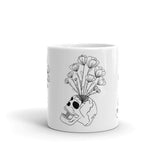 Skull Vase White glossy mug