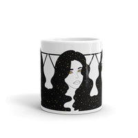 Moon and Stars Witch White glossy mug