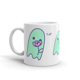 Sad Ghost with Flower Mug