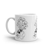 Skull Vase White glossy mug