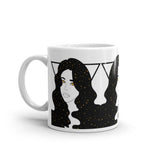 Moon and Stars Witch White glossy mug