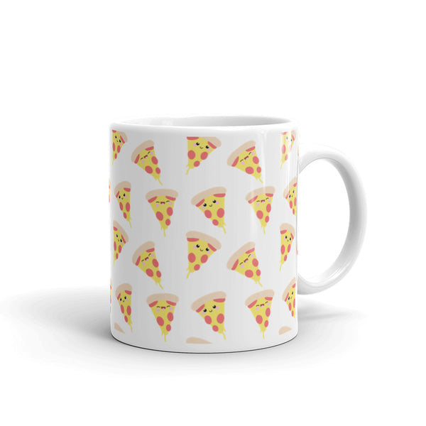 Happy Pizza White glossy mug