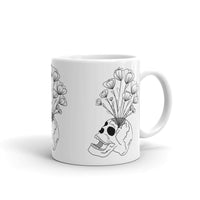 Skull Vase White glossy mug