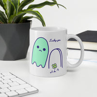 Lucky You Sad Ghost Comic glossy mug