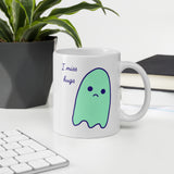 I miss hugs Sad Ghost Comic White glossy mug