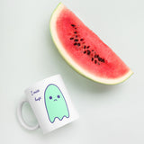 I miss hugs Sad Ghost Comic White glossy mug