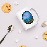 Forest Watercolor Sunset White glossy mug