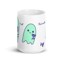 Sad Ghost with Flower Mug