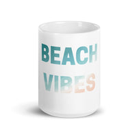 Beach Vibes White glossy mug