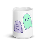 Always 6 feet Away Sad Ghost Comic glossy mug