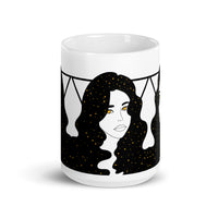 Moon and Stars Witch White glossy mug