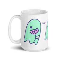 Sad Ghost with Flower Mug