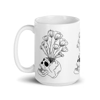 Skull Vase White glossy mug