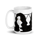 Moon and Stars Witch White glossy mug