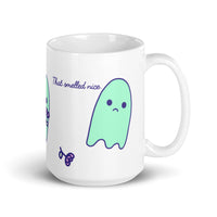 Sad Ghost with Flower Mug