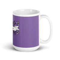 Purple Feed Me glossy mug