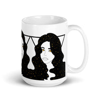 Moon and Stars Witch White glossy mug