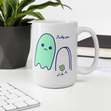 Lucky You Sad Ghost Comic glossy mug