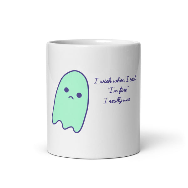 I’m Fine White glossy mug