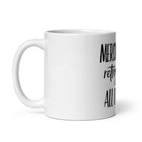 Mercury Just Retrograded All Over Me White glossy mug