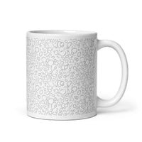 Bubbles Line Art White glossy mug