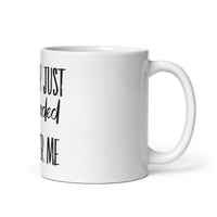 Mercury Just Retrograded All Over Me White glossy mug