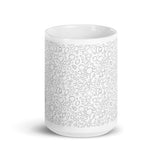 Bubbles Line Art White glossy mug