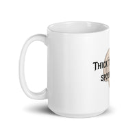 Thick Thighs and Spooky Vibes White glossy mug