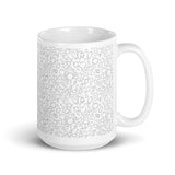 Bubbles Line Art White glossy mug